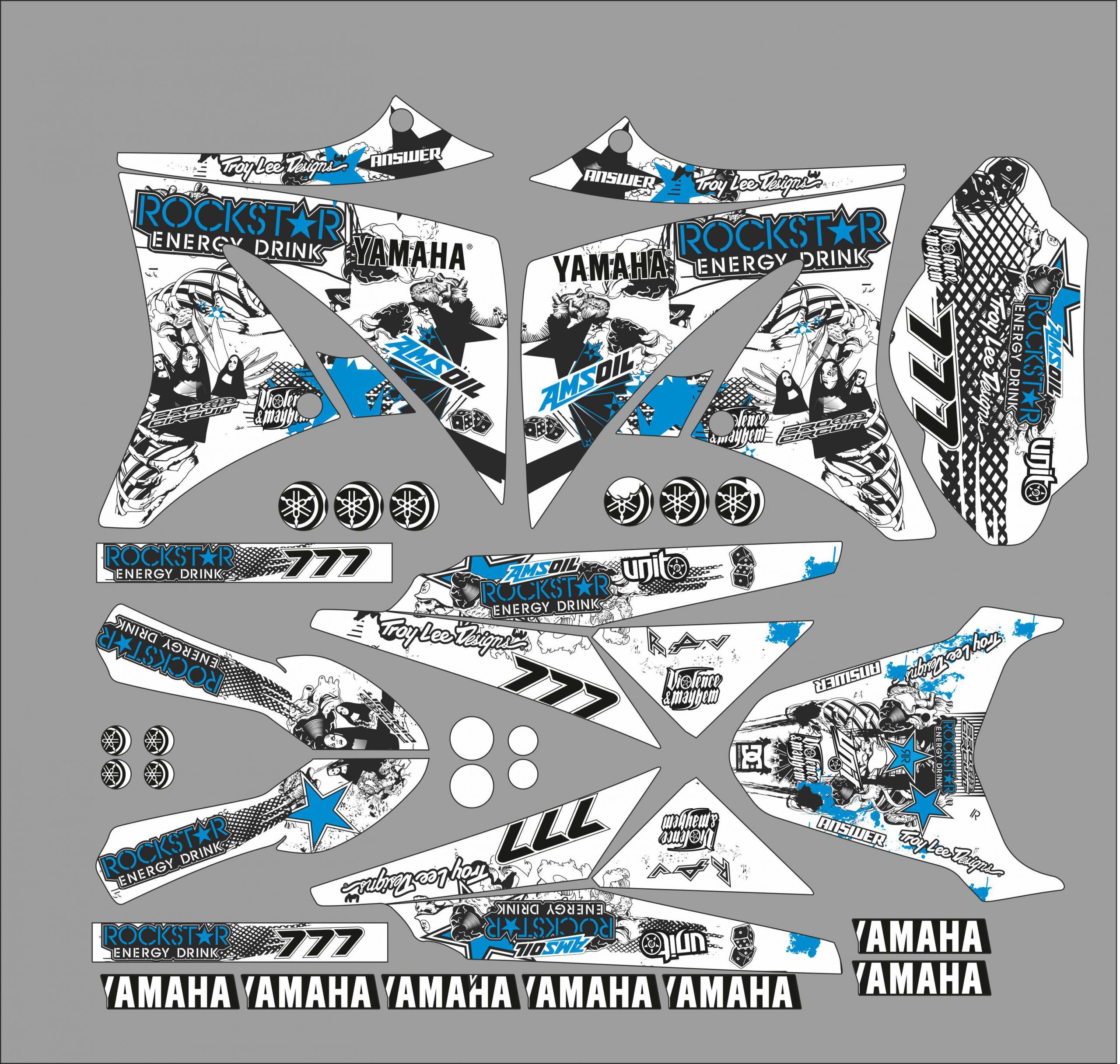 Kit gráfico yamaha xt 125 – azul rockstar