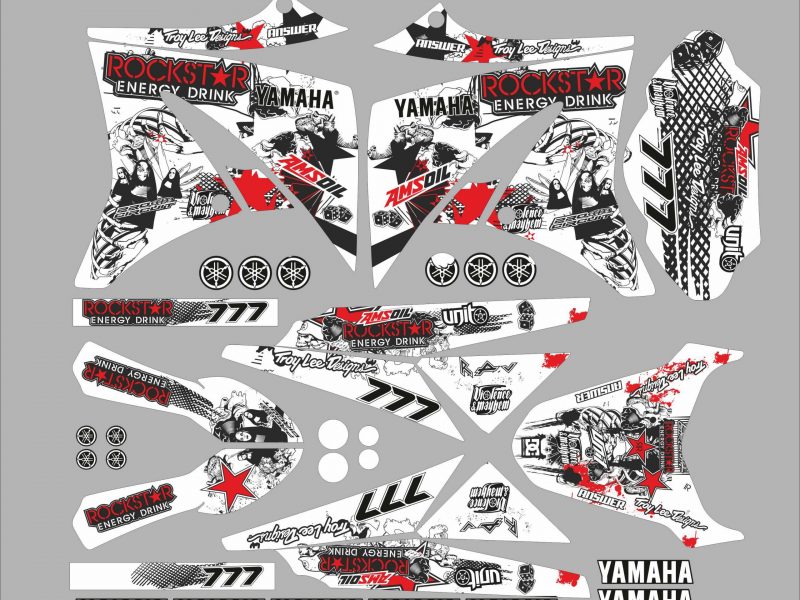 kit gráfico yamaha xt 125 - rockstar vermelho