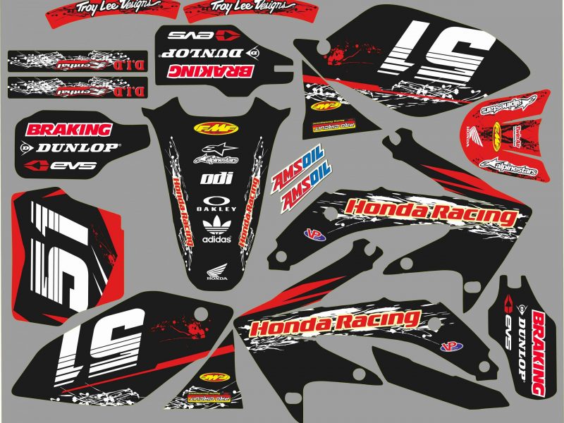 kit graficos honda 450 crf (2005 2008) racing negro