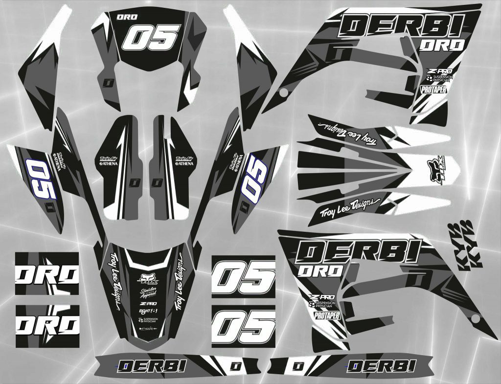 Kit déco Derbi 50 20182021 Craft Gris / Blanc