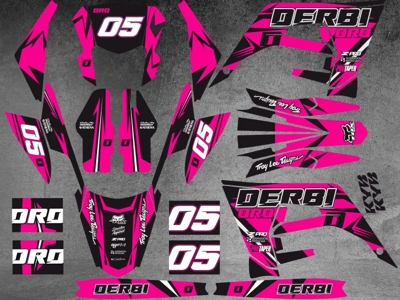 kit deco derbi 50 2018 2021 craft rosa