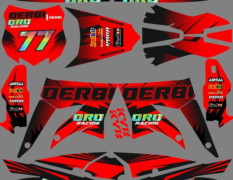 Kit gráficos derbi 50 x treme / racing multi rojo