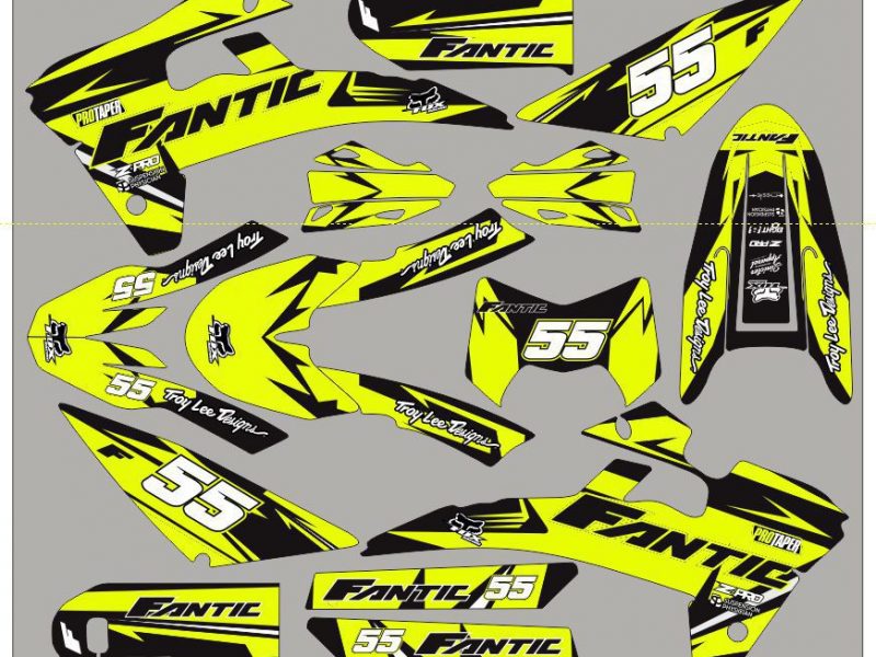 zestaw graficzny fantic xm / xe 50 – rzemieślniczy żółty
