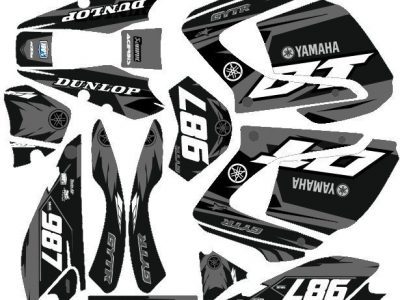 yamaha dt 125 graphic kit – light gray