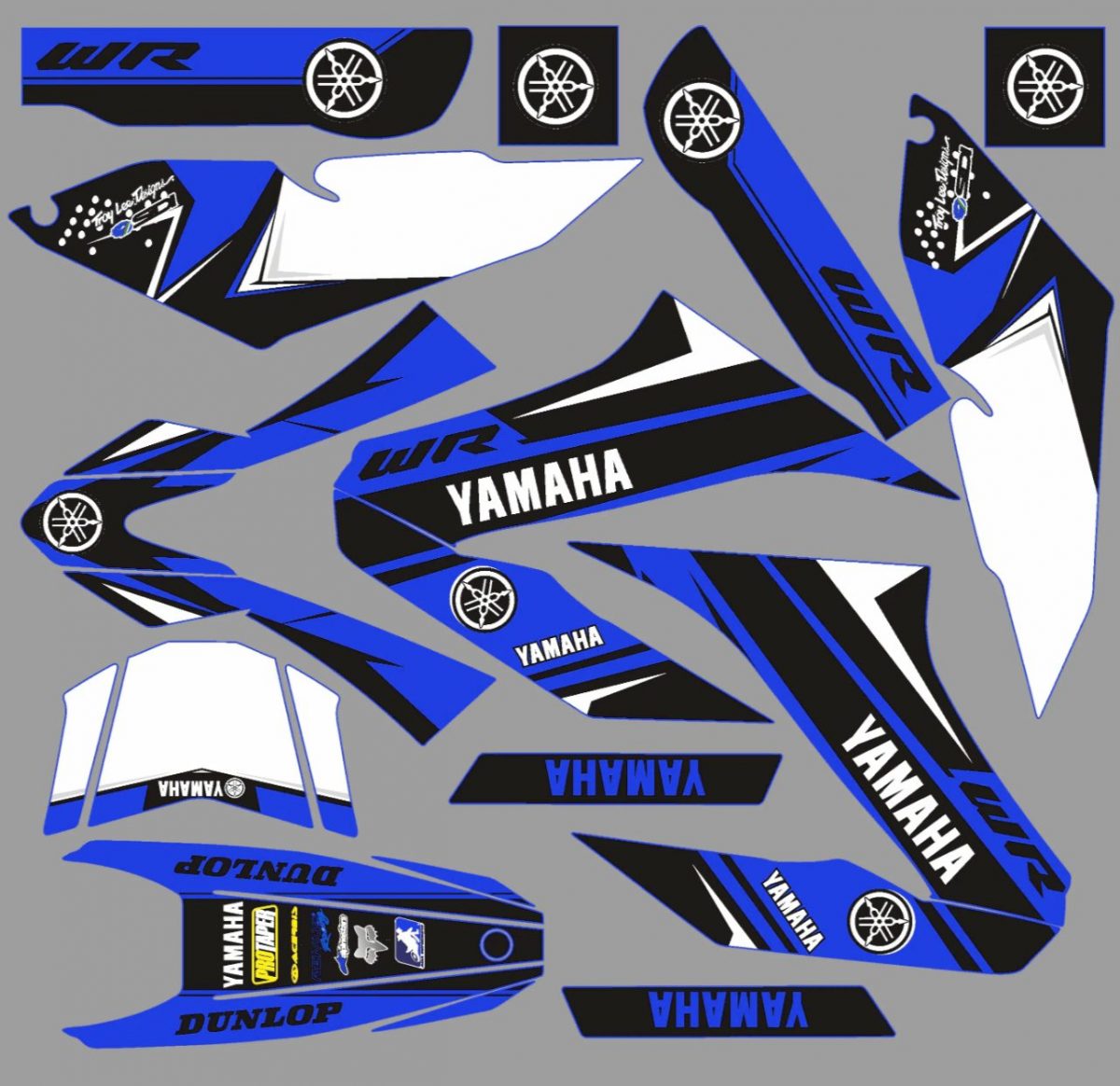 Kit grafico de fabrica yamaha wr 125 azul