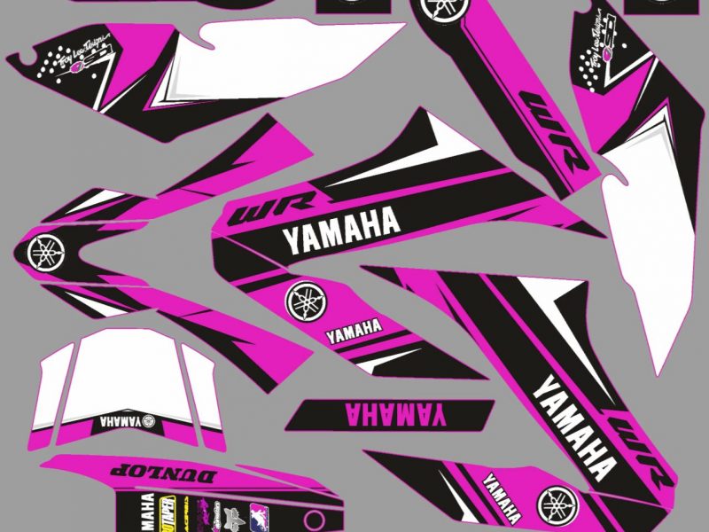 kit gráfico yamaha wr 125 fábrica rosa