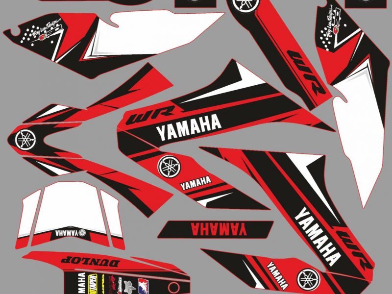 czerwony fabryczny zestaw graficzny yamaha wr 125