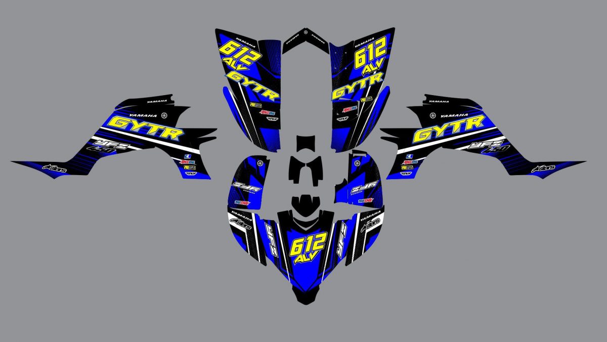 kit déco yamaha yfm 450 yfz course rouge