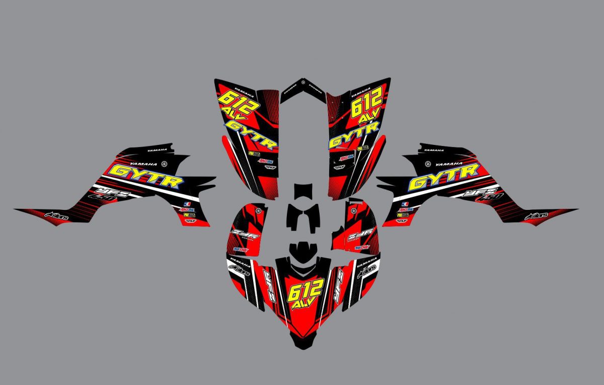 kit déco yamaha yfm 450 yfz course rouge