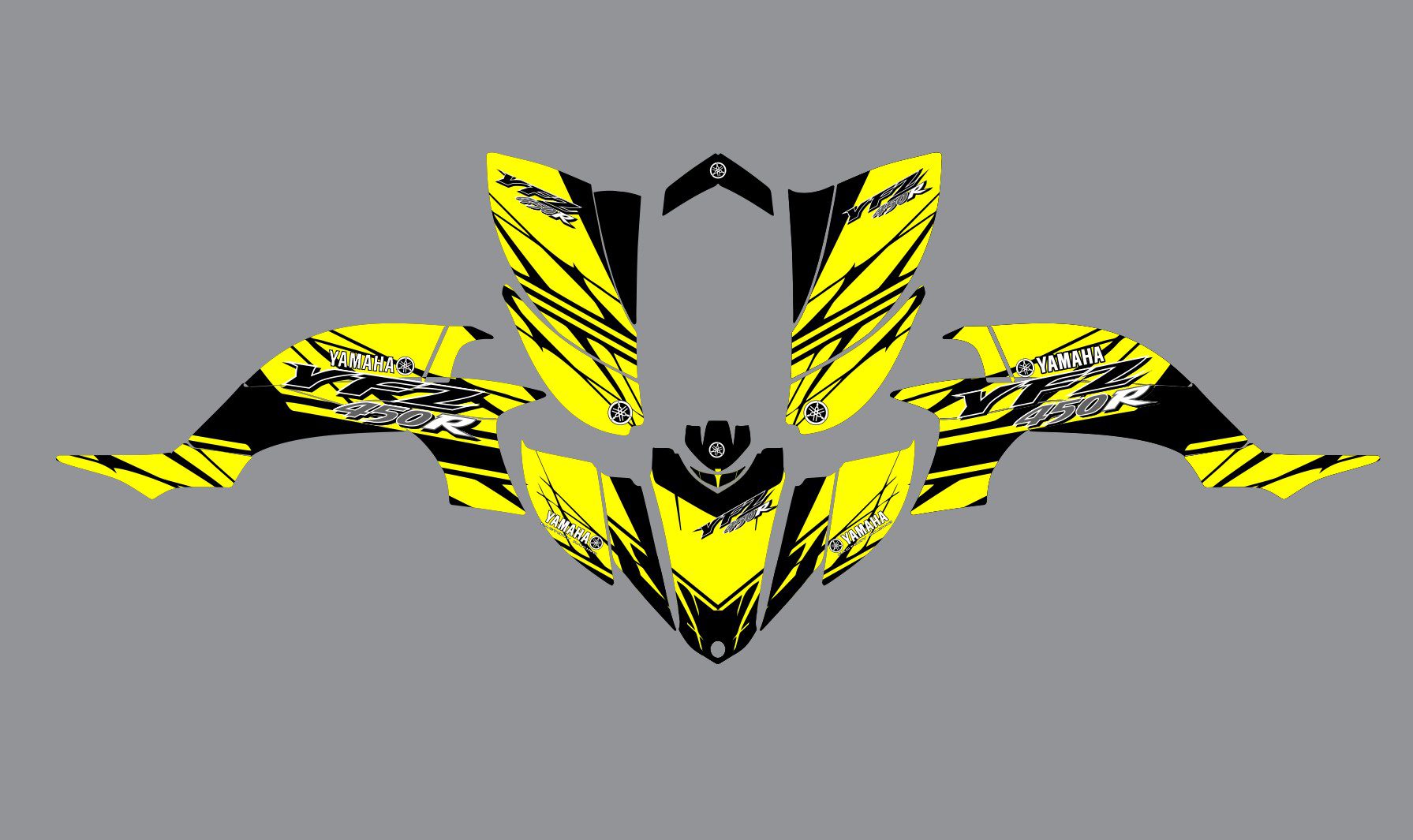 kit déco yamaha yfm 450 yfz factory jaune