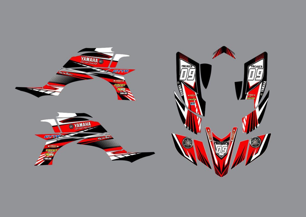 kit déco yamaha yfm 450 yfz factory rouge