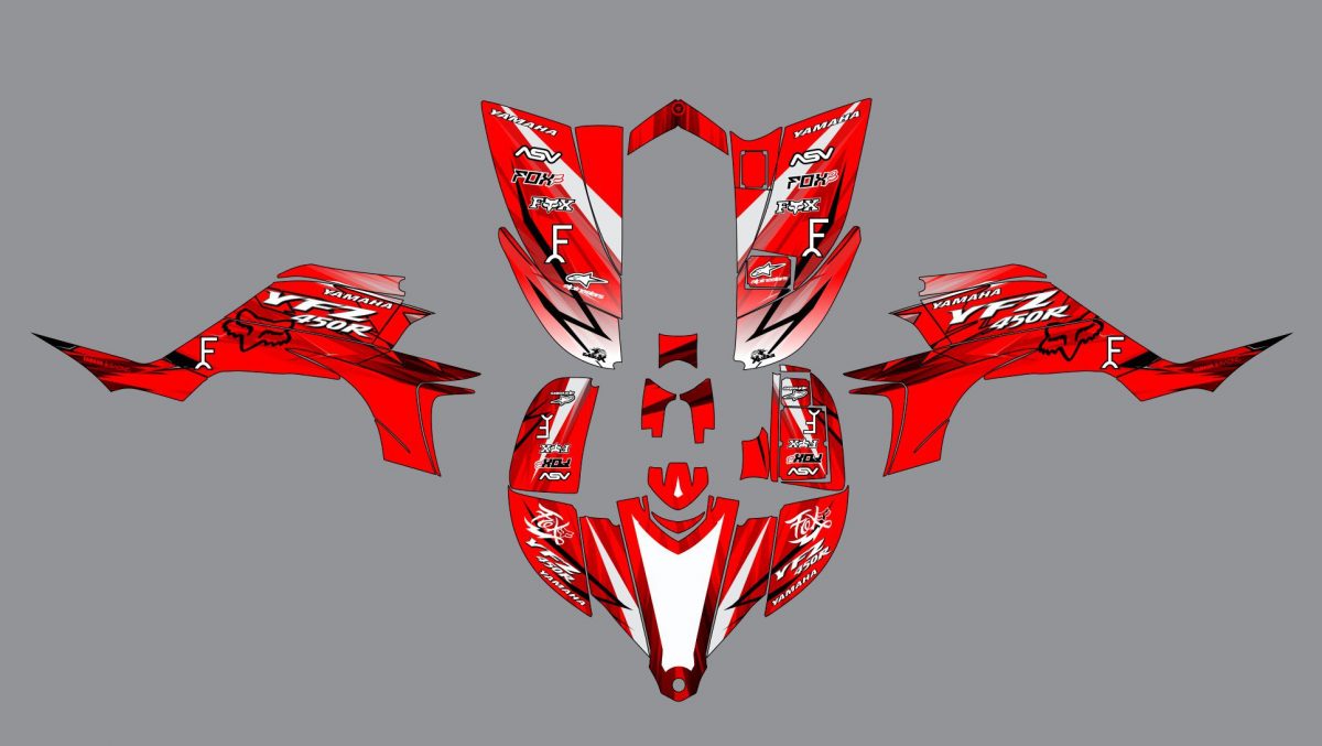 kit déco yamaha yfm 450 yfz full rouge