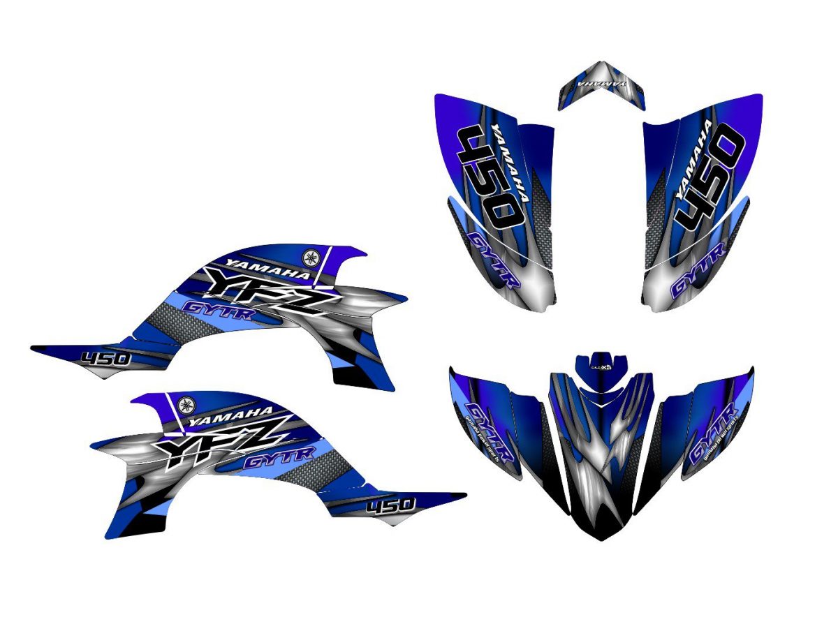kit déco yamaha yfm 450 yfz gytr bleu