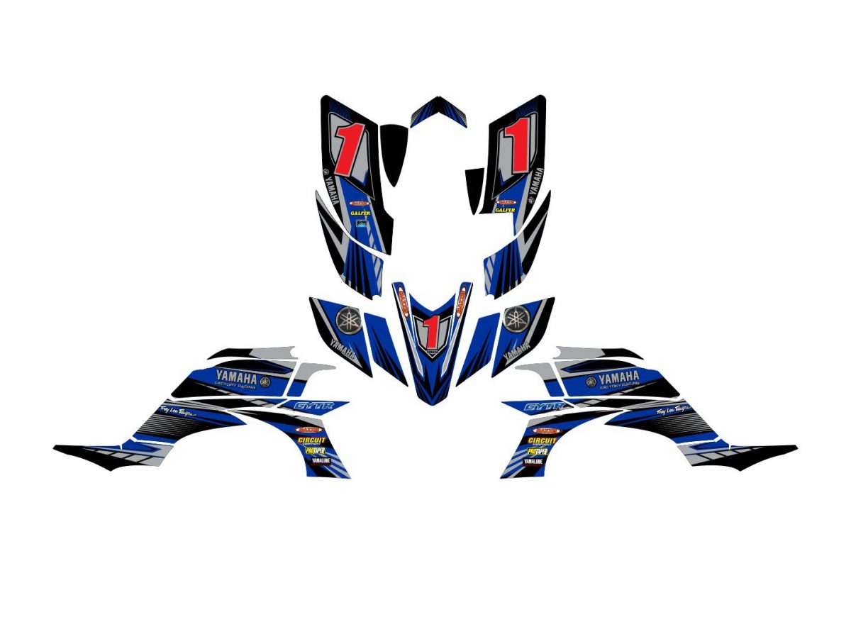 kit déco yamaha yfm 450 yfz line bleu