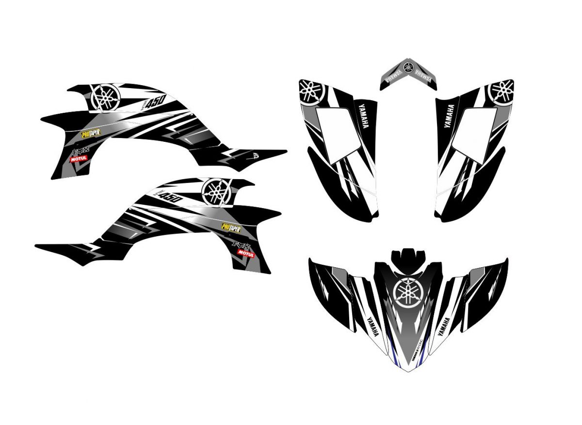 kit déco yamaha yfm 450 yfz line gris