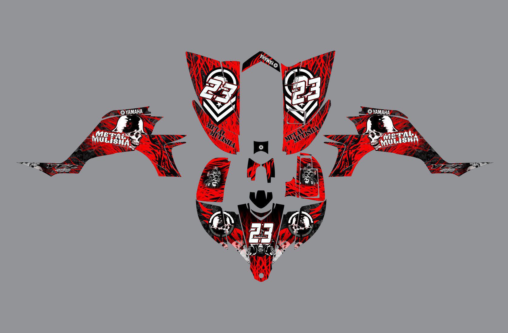 kit déco yamaha yfm 450 yfz metal rouge