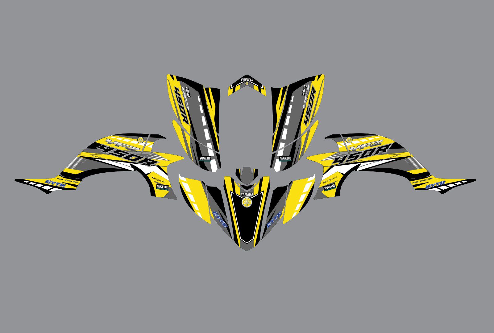 kit déco yamaha yfm 450 yfz racing jaune