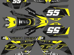 kit déco yamaha dt 50 – craft gris / jaune