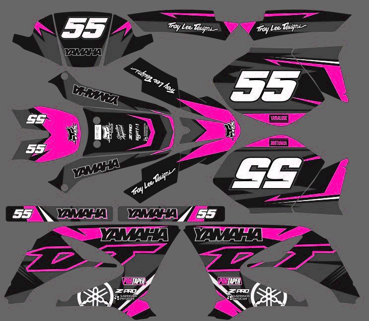 yamaha dt 50 graphic kit – craft gray / pink