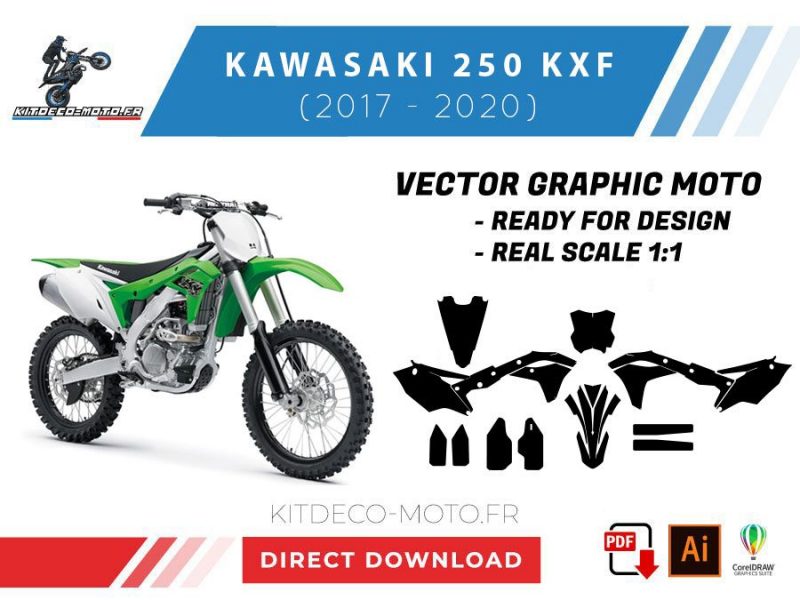 plantilla kawasaki 250 kxf (2017 2020) vector