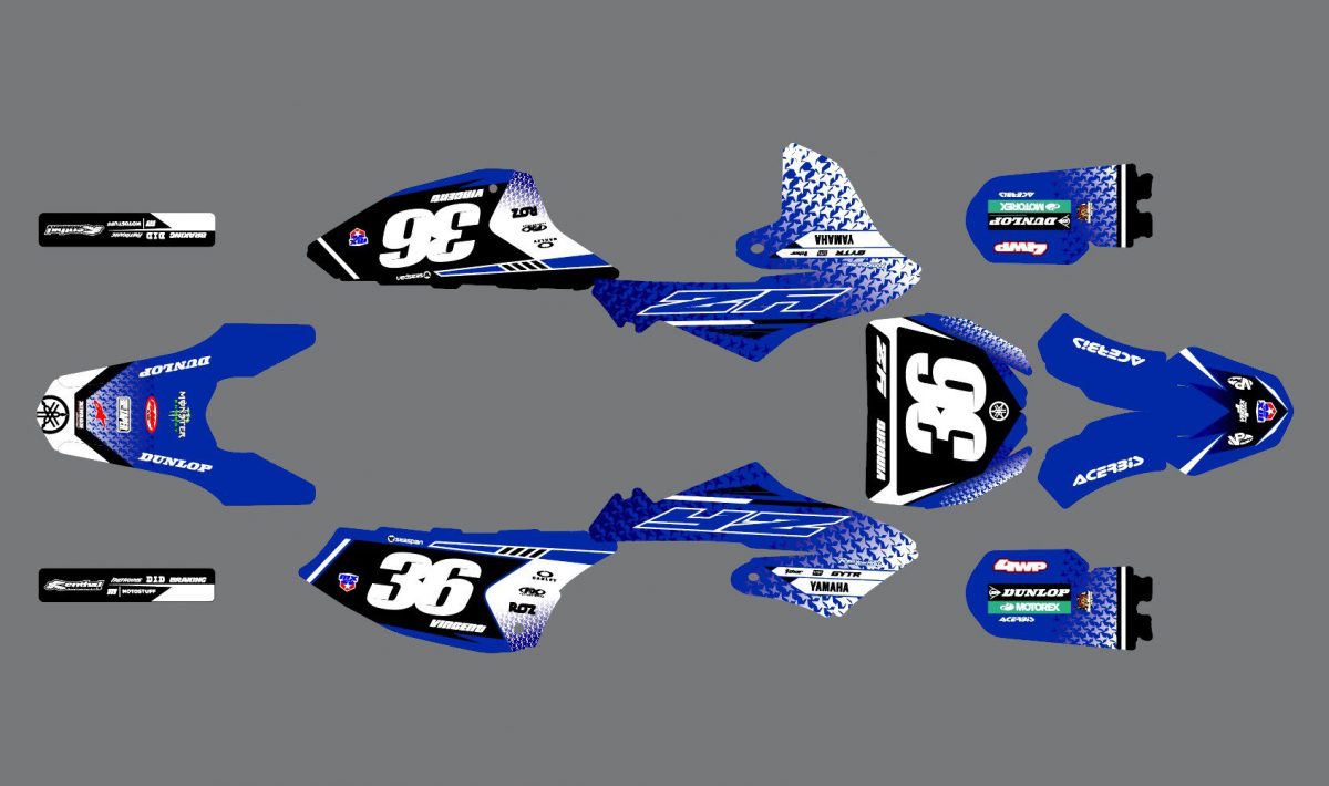 kit déco yamaha 65 yz abeille blanc