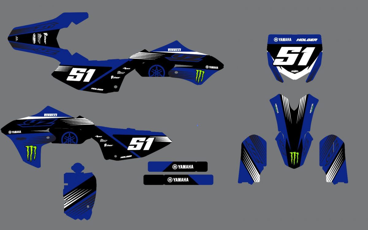 kit déco yamaha 65 yz monster bleu