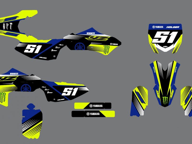 kit déco yamaha 65 yz monster jaune