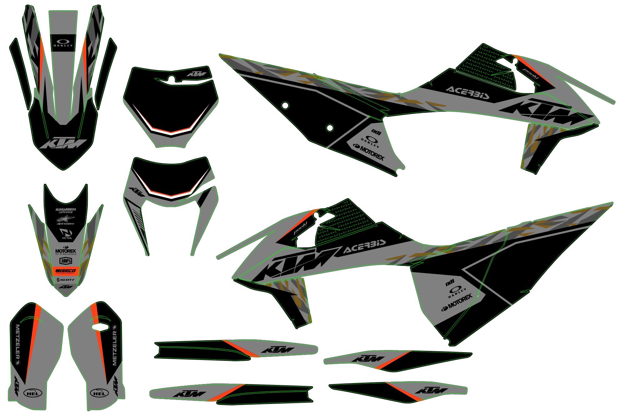 kit déco ktm exc / exc f (2020 2023) army #4