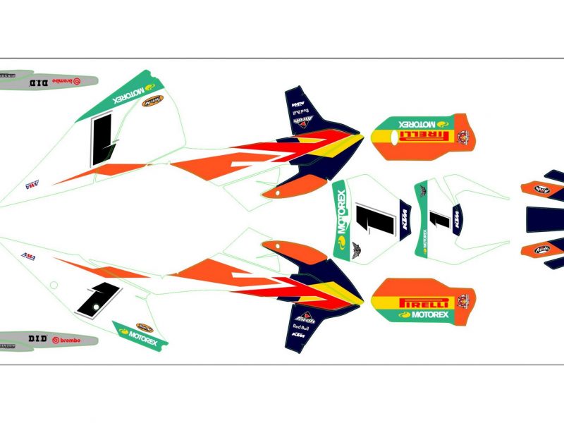 graphic kit ktm exc / exc f (2020 2023) factory racing