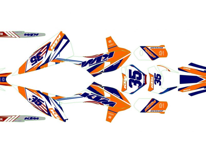 kit graficos ktm exc / exc f (2020 2023) racing