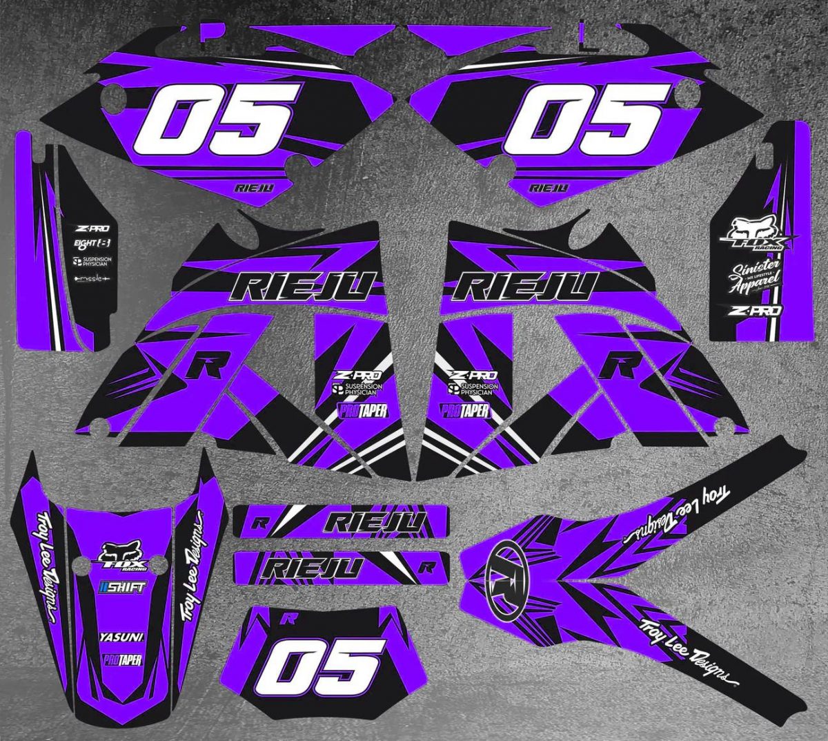 kit déco rieju 50 mrx craft violet