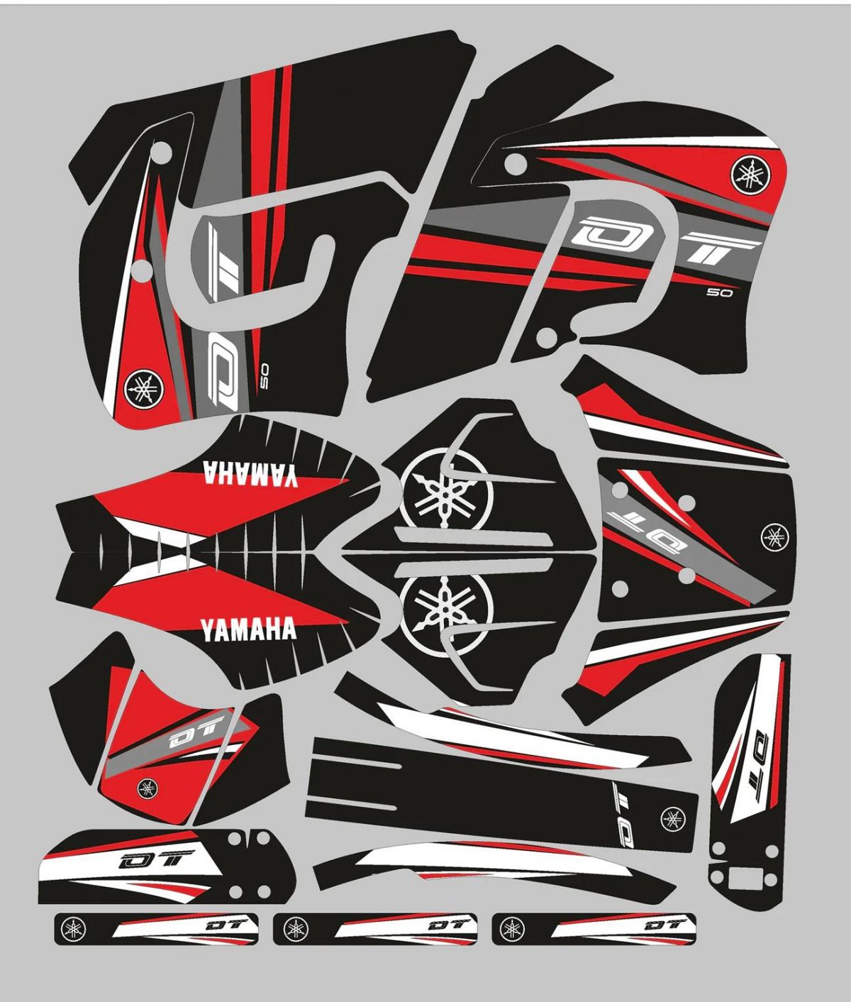 kit déco yamaha dt 50 (avant 2002) – origine rouge