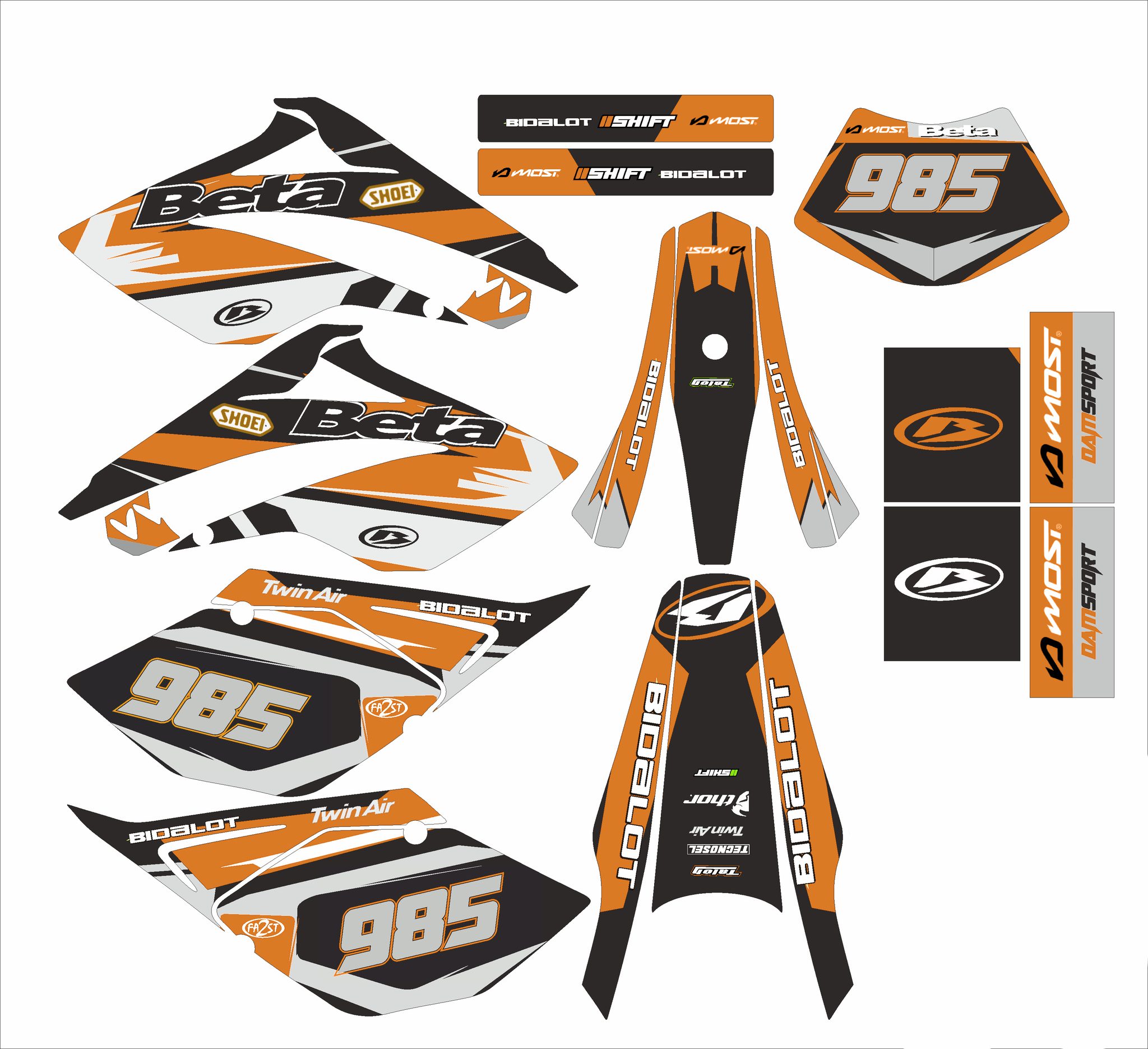 graphic kit beta 50 – racing orange 2006 2010