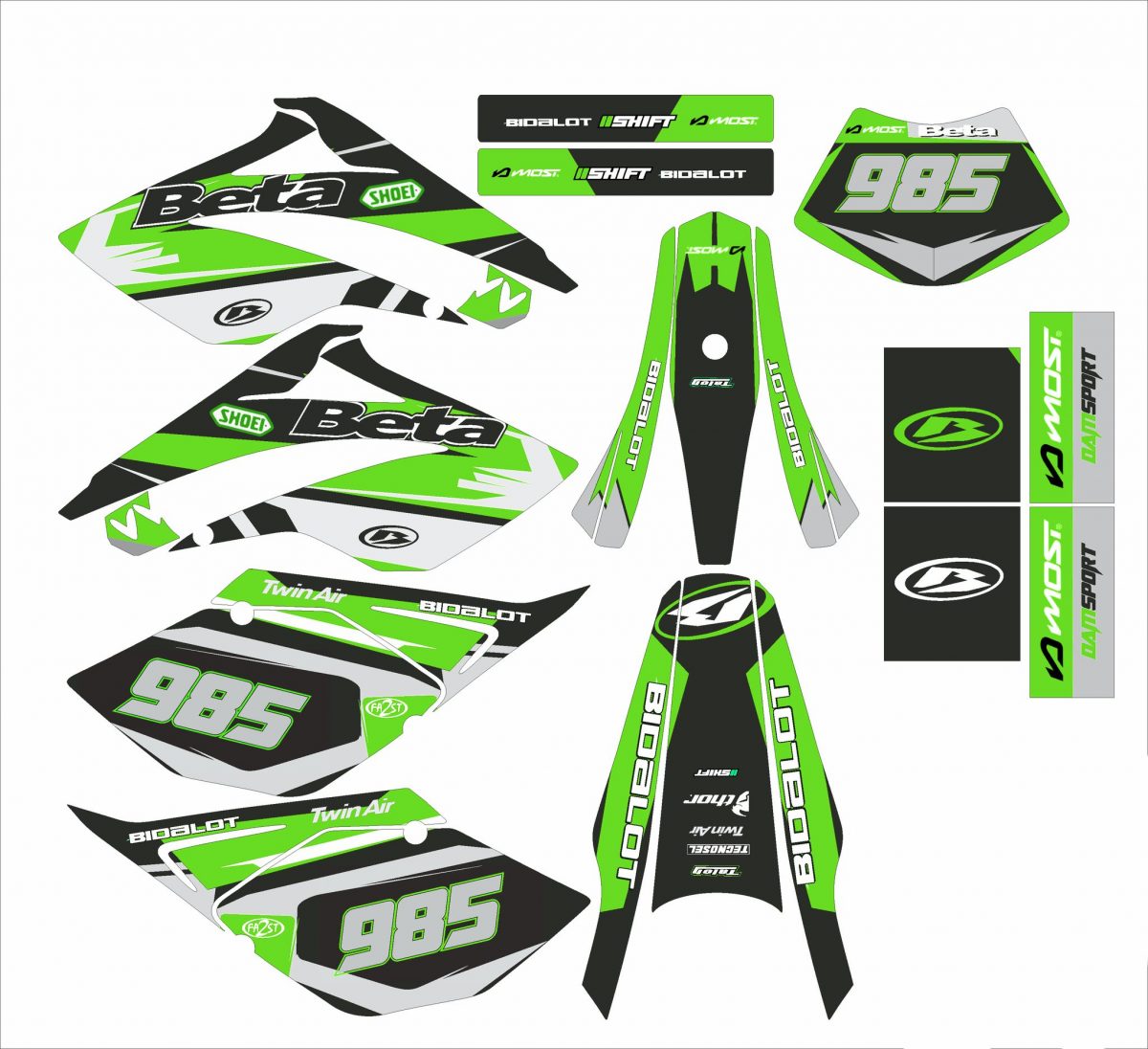 graphic kit beta 50 – racing green 2006 2010
