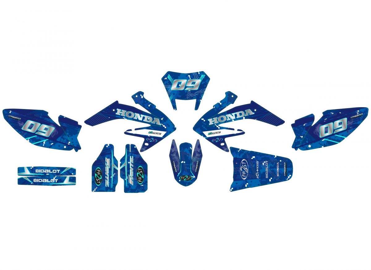kit déco honda 50 hm airline bleu