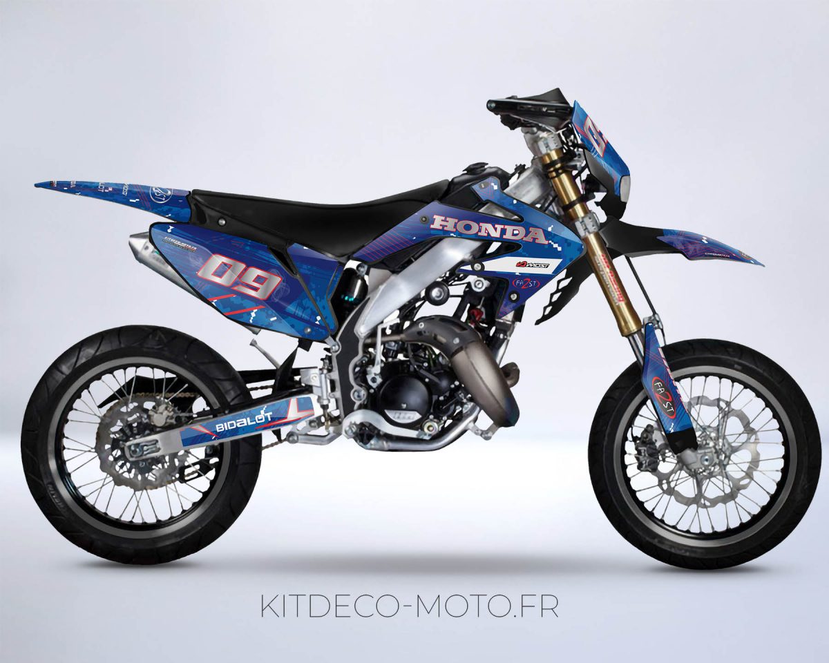 kit déco honda 50 hm airline bleu / rouge