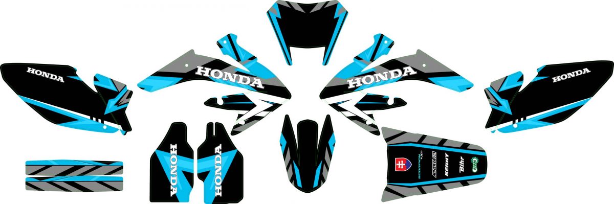 kit déco honda 50 hm carem cyan maquette