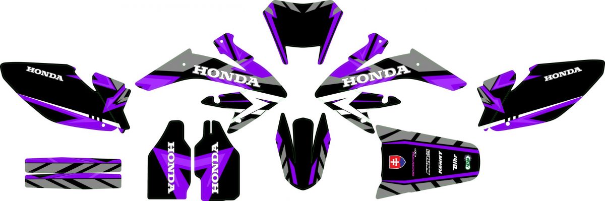 kit déco honda 50 hm carem violet maquette