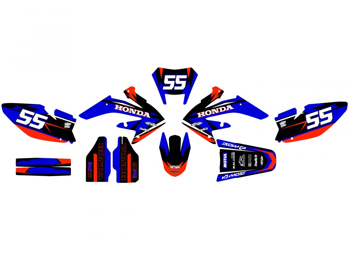 kit déco honda 50 hm craft rouge / bleu