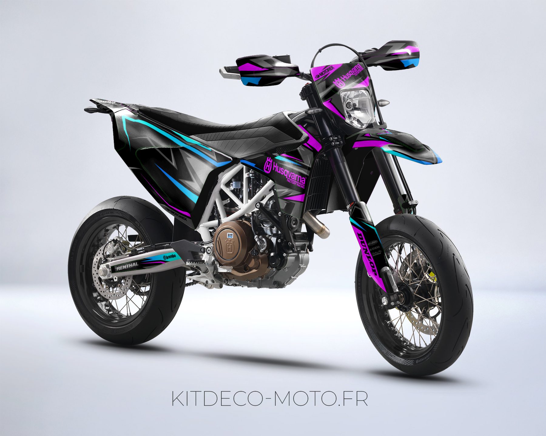 kit déco husqvarna 701 sm colors mixt bleu / rose