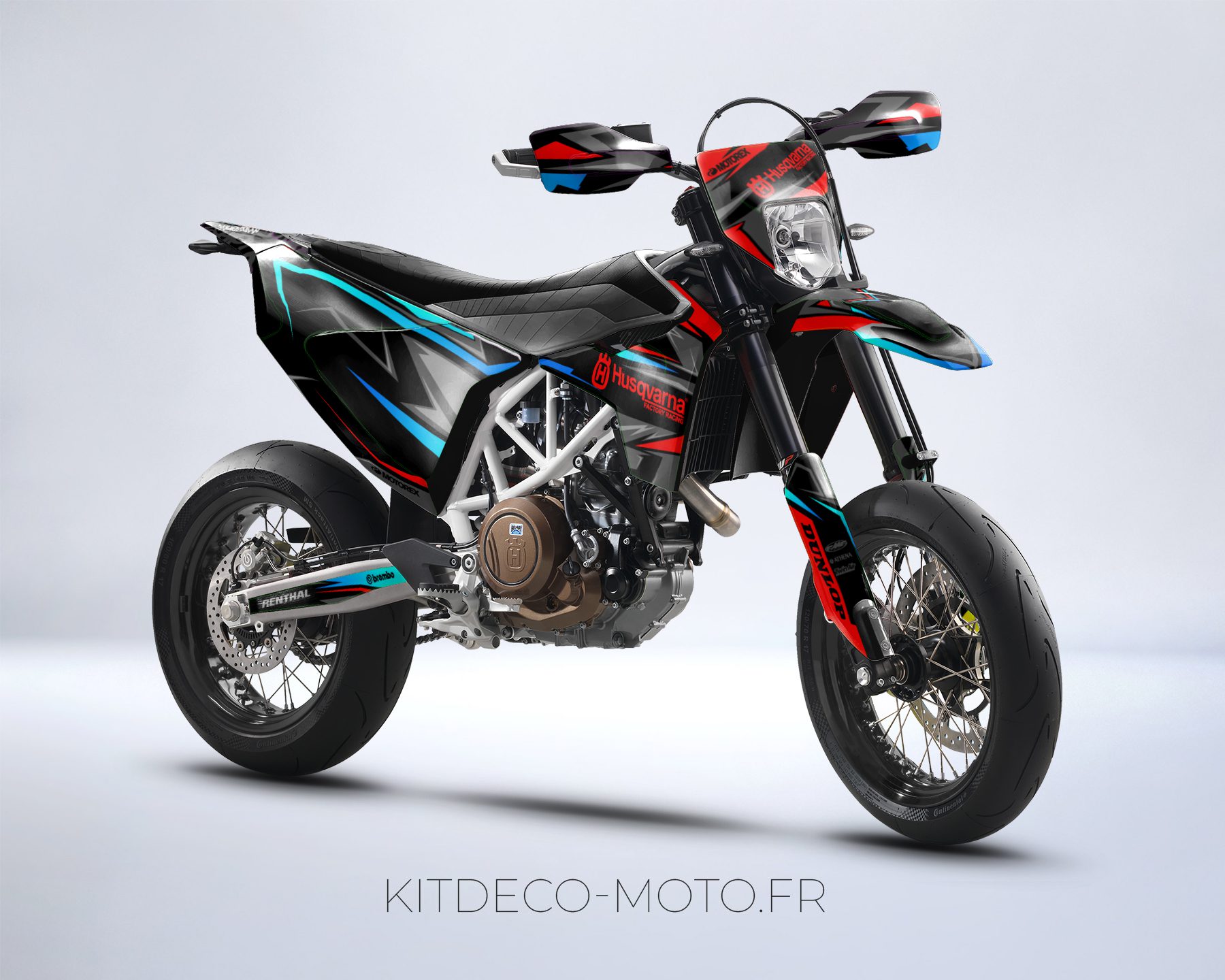 kit déco husqvarna 701 sm colors mixt bleu / rouge