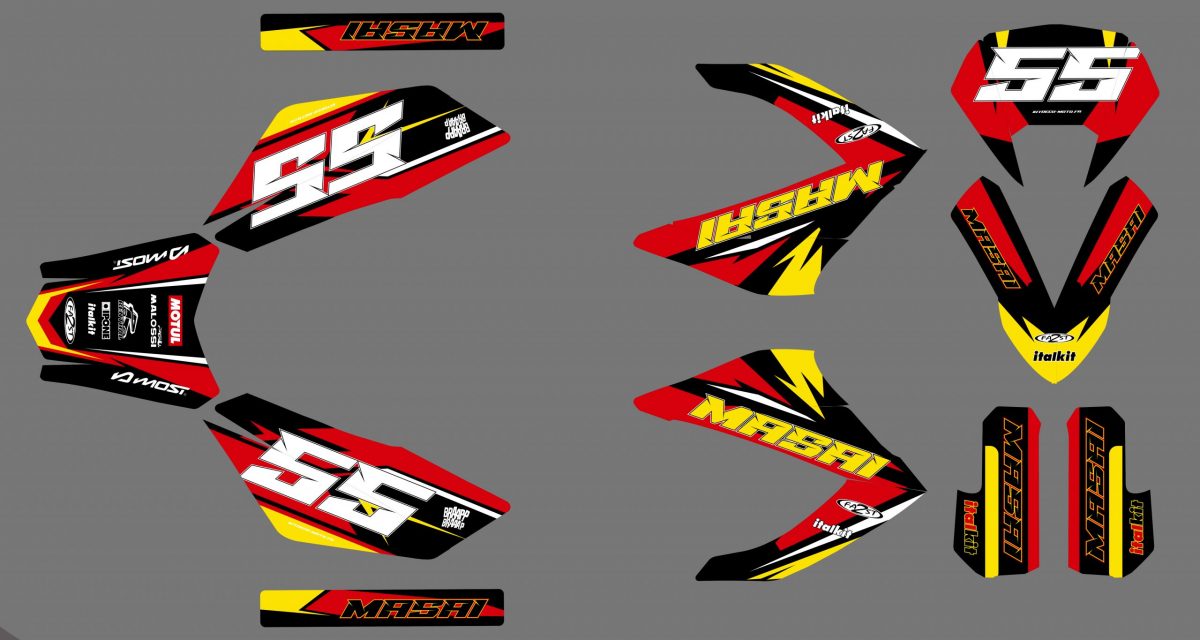 kit déco masai razer (2011 2023) craft jaune / rouge