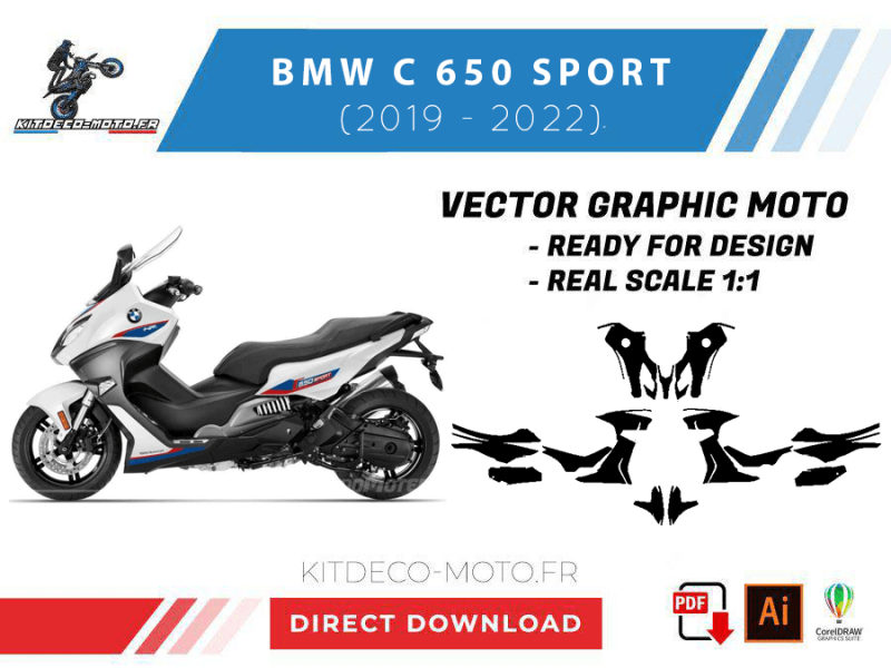 plantilla bmw c 650 sport (2019 2022) vectorial