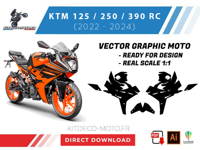 Vorlage KTM 125 250 390 RC (2022 2024) Vektor
