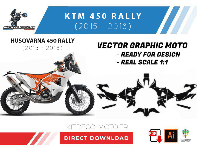 vector de plantilla ktm 450 rally (2015 2018)