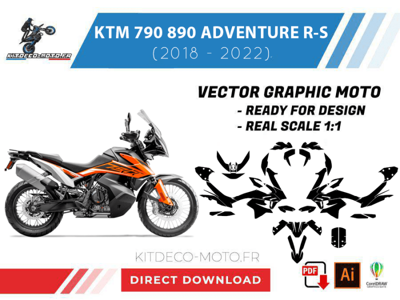 plantilla ktm 790 890 aventura rs (2018 2022) vector