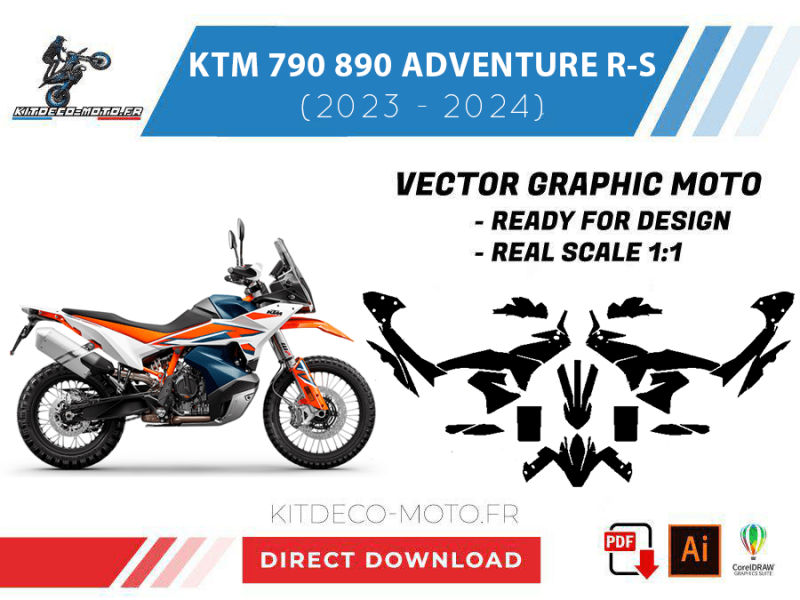 modello ktm 790 890 adventure rs (2023 2024) vettoriale