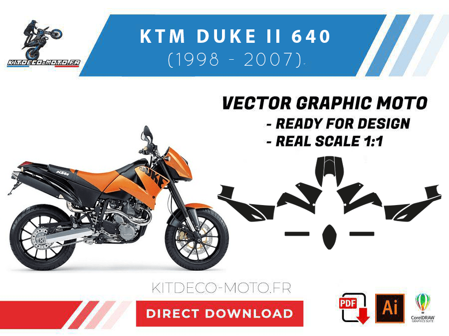 template ktm duke ii 640 (1998 2007) vector