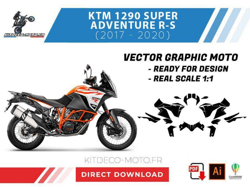 plantilla ktm 1290 super aventura rs (2017 2020) vector