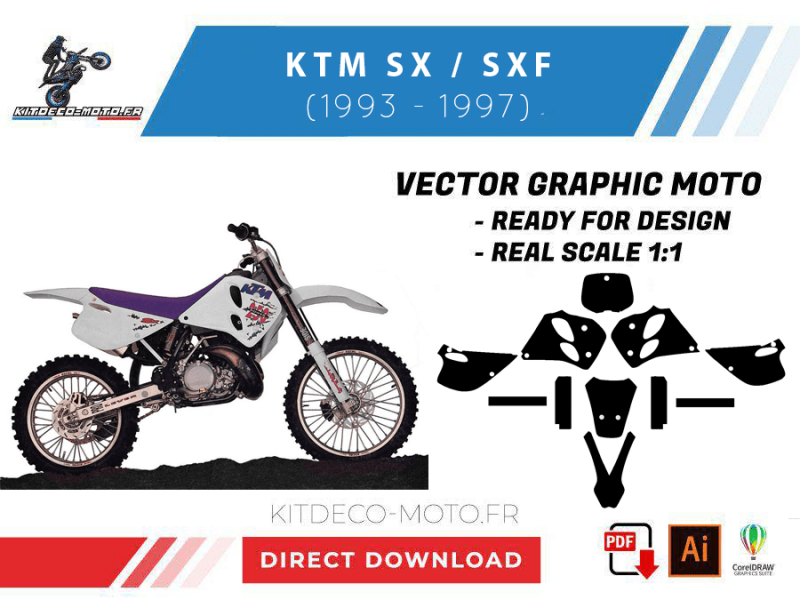 template ktm sx / sxf (1993 1997) vector
